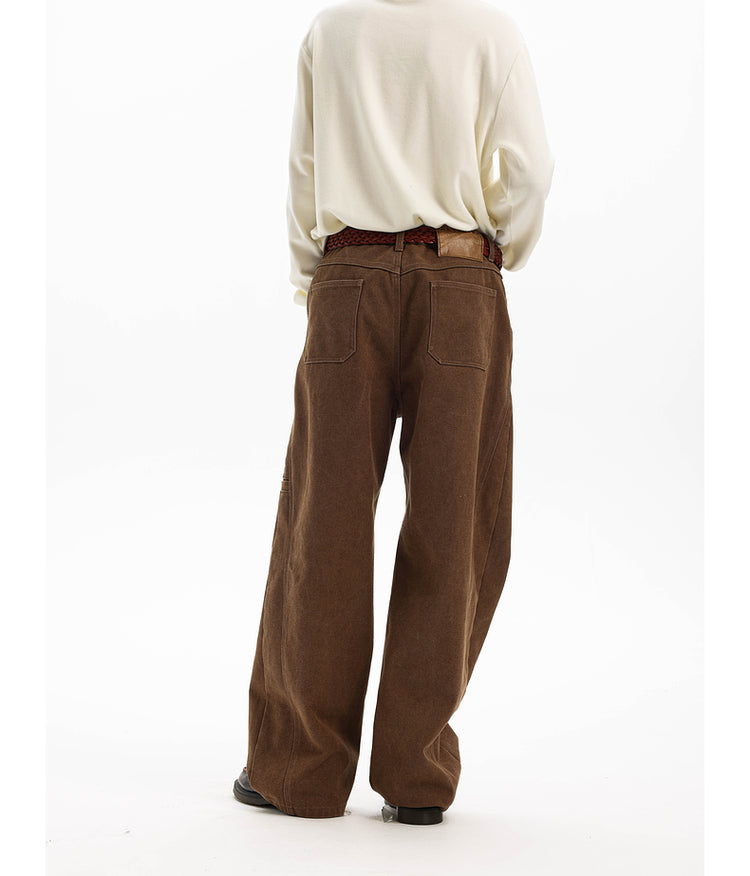 Damaged wash thick casual pants