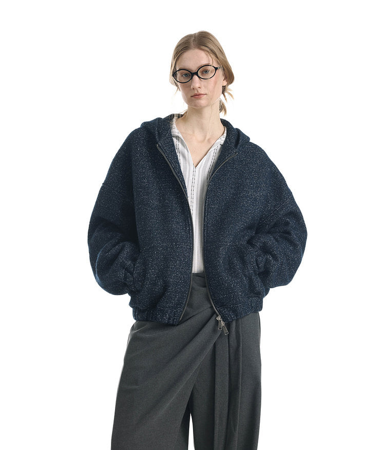 Wool Blend Color Yarn Sweatshirt