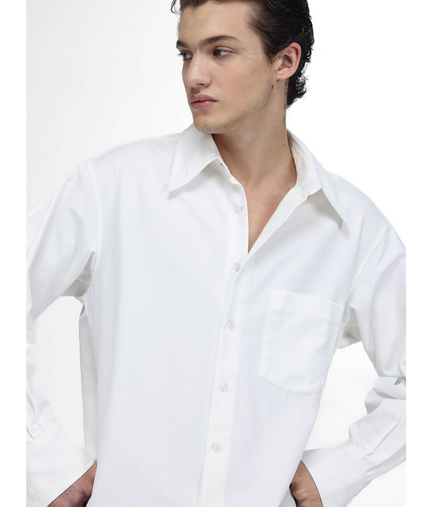 High-End Tailored Long-Silhouette Shirt