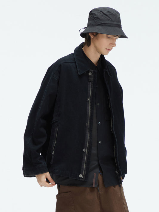 Washed Multi-pocket Loose Jacket