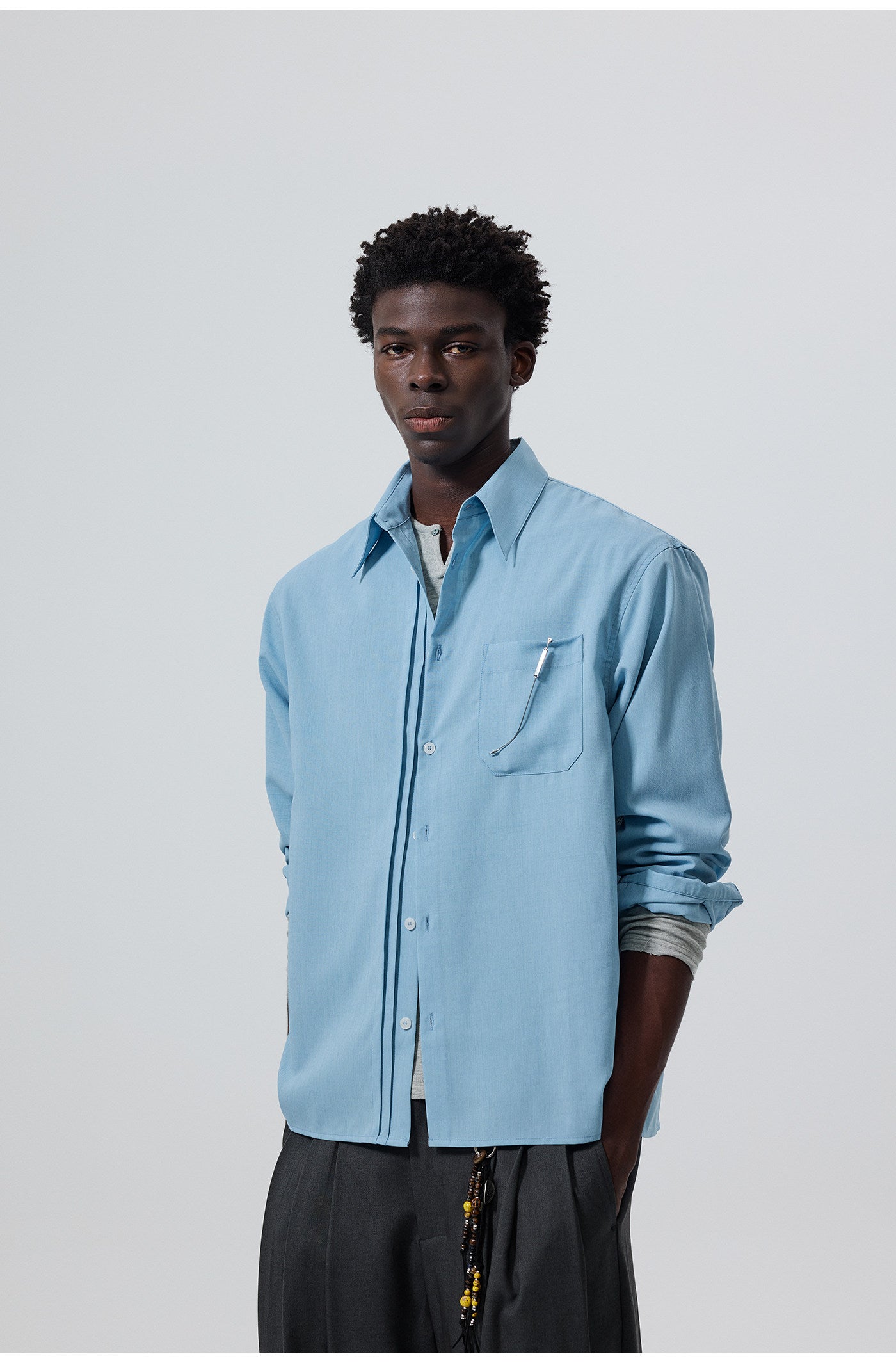 Linen-like texture shirt