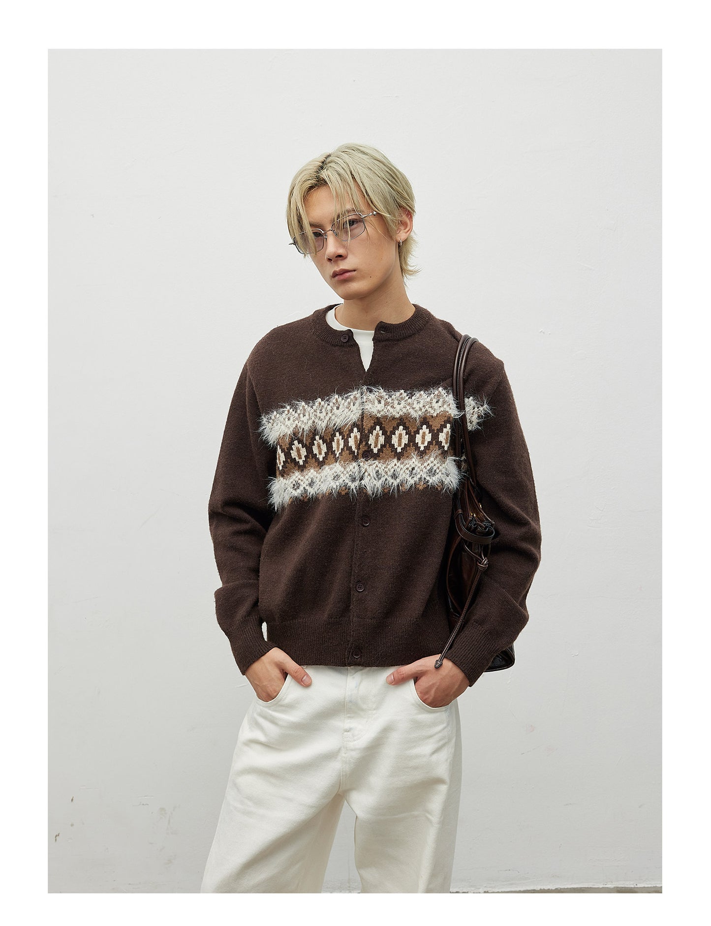 Jacquard Knit Cardigan