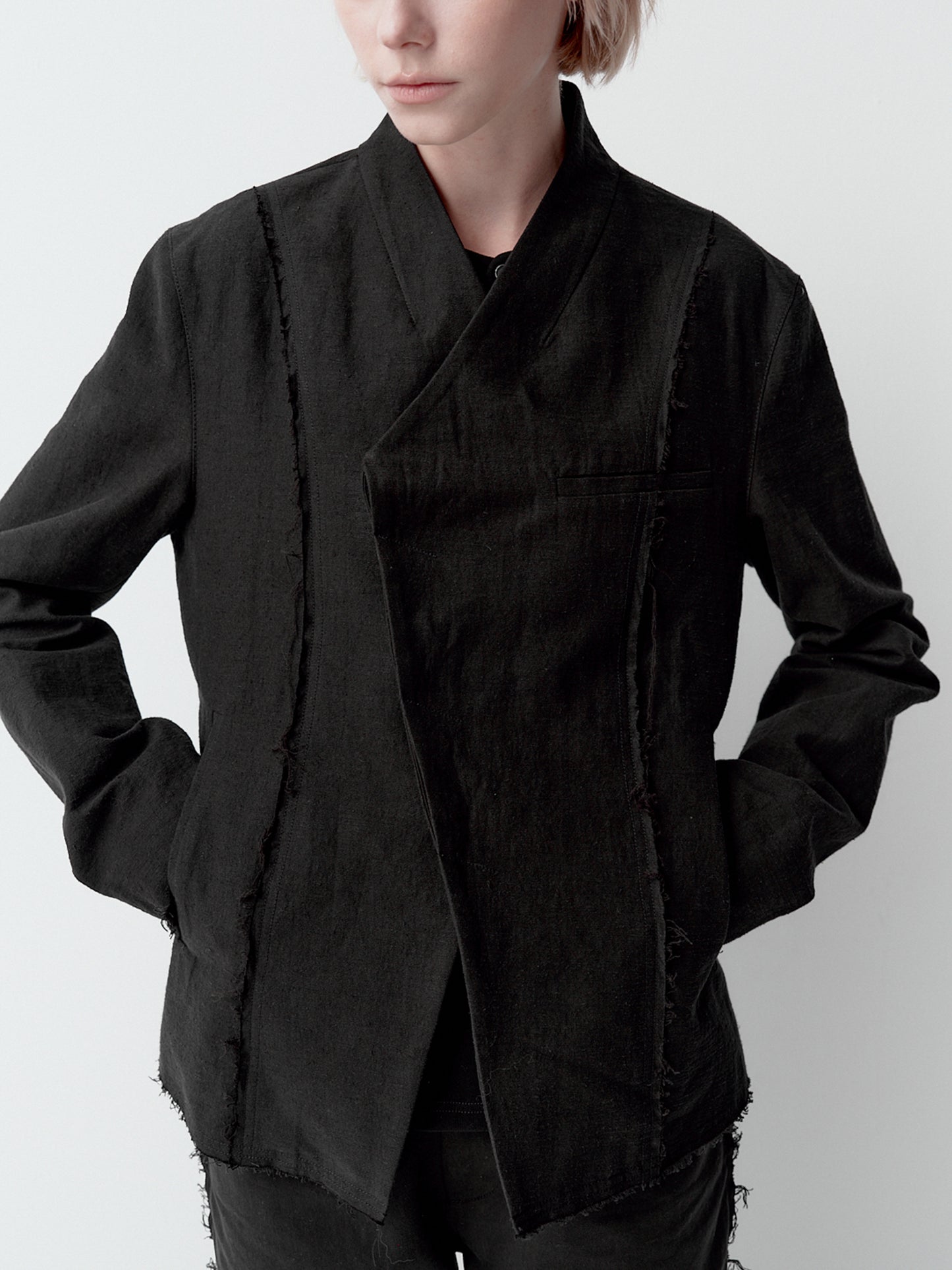 디스트레스드 프린지 재킷