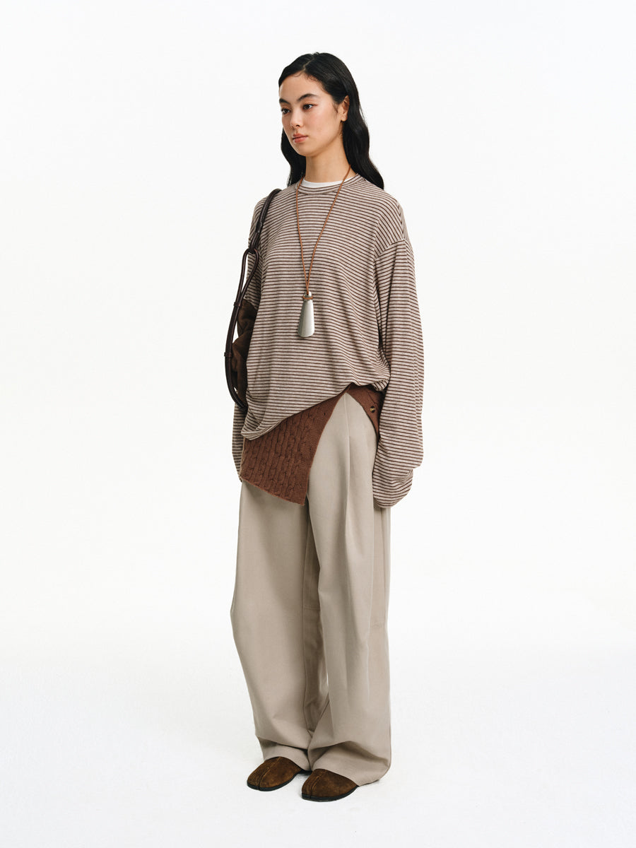 Cotton Blend Casual Pants