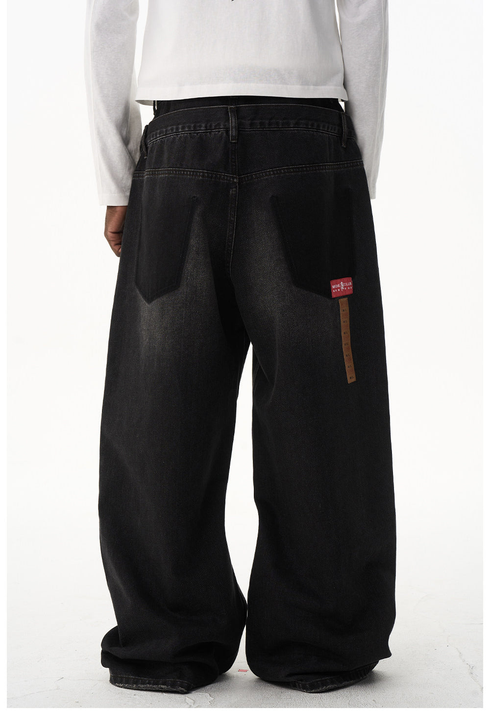 Retro Wash Double-Waist Straight-Leg Jeans