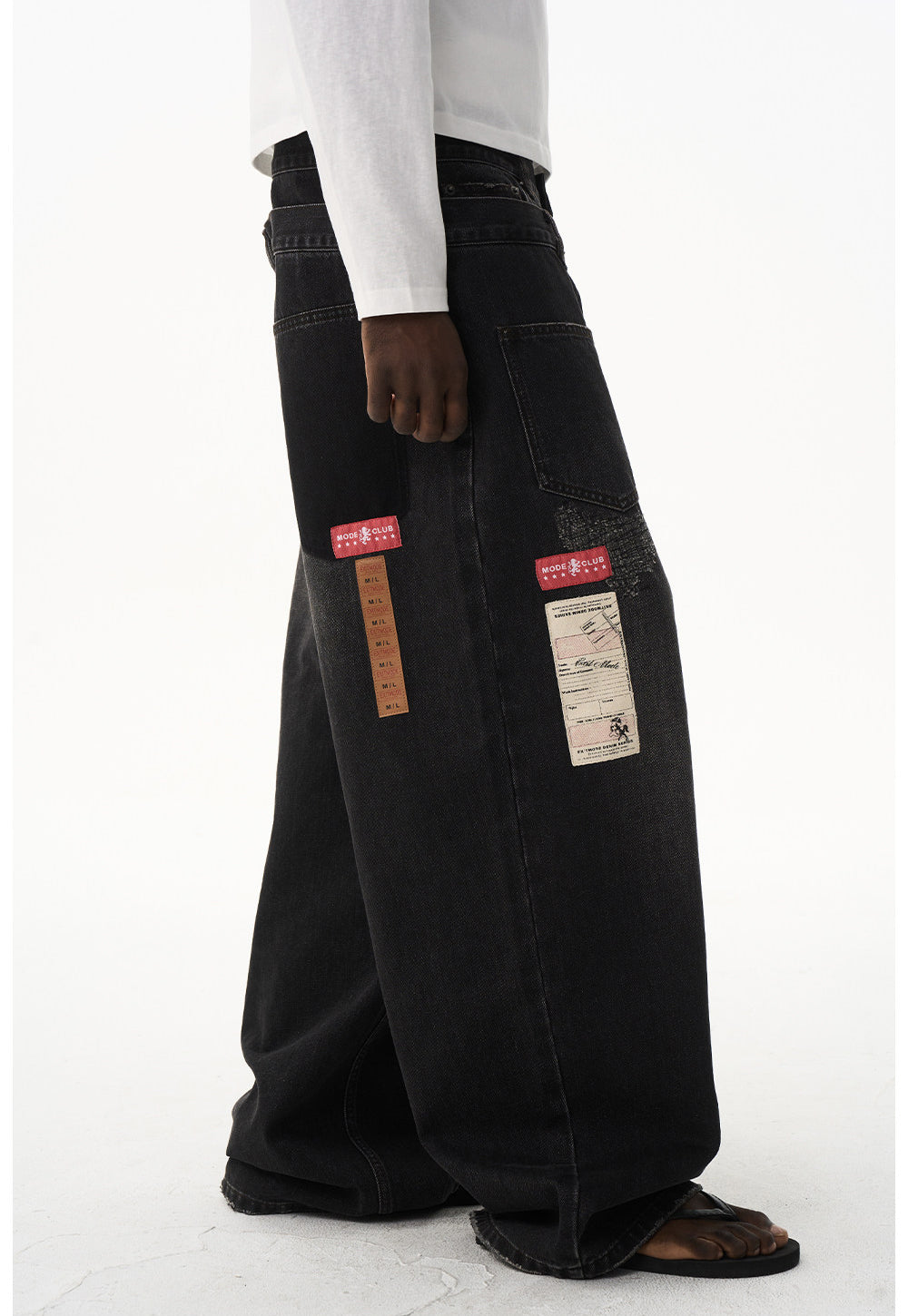Retro Wash Double-Waist Straight-Leg Jeans