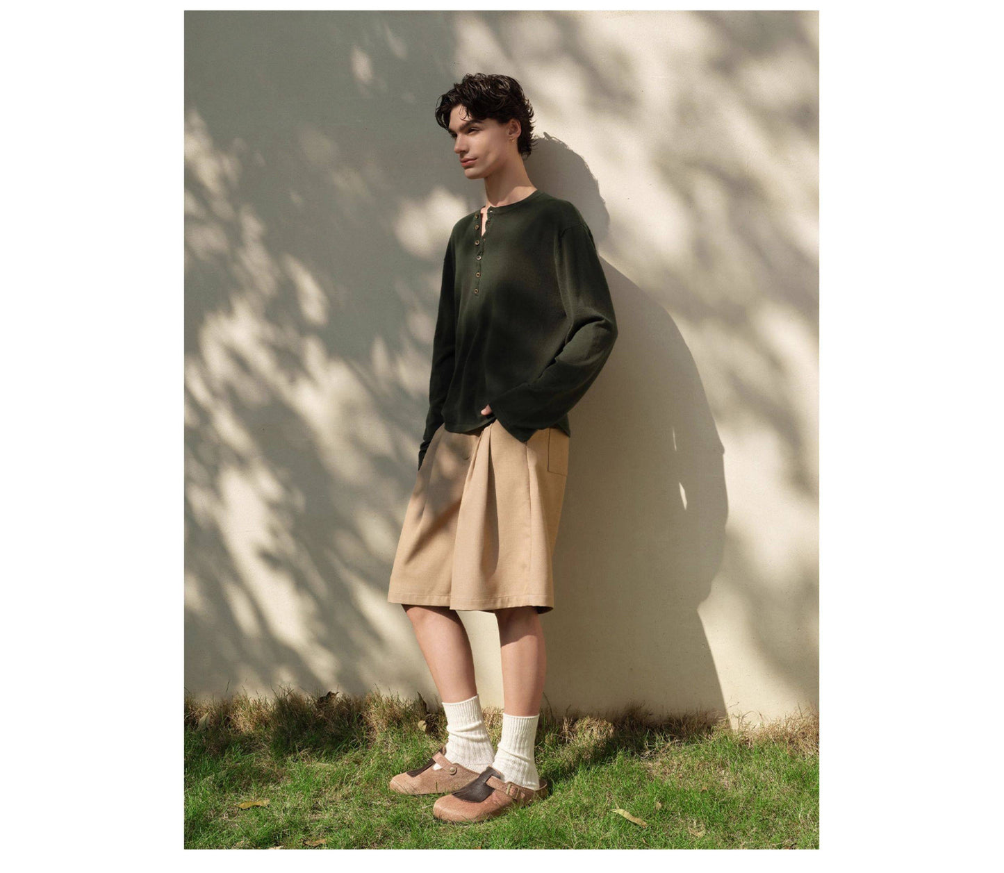 Twist Henley Collar Knit