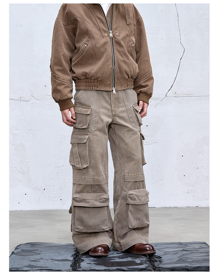 Heavyweight multi-pocket casual pants