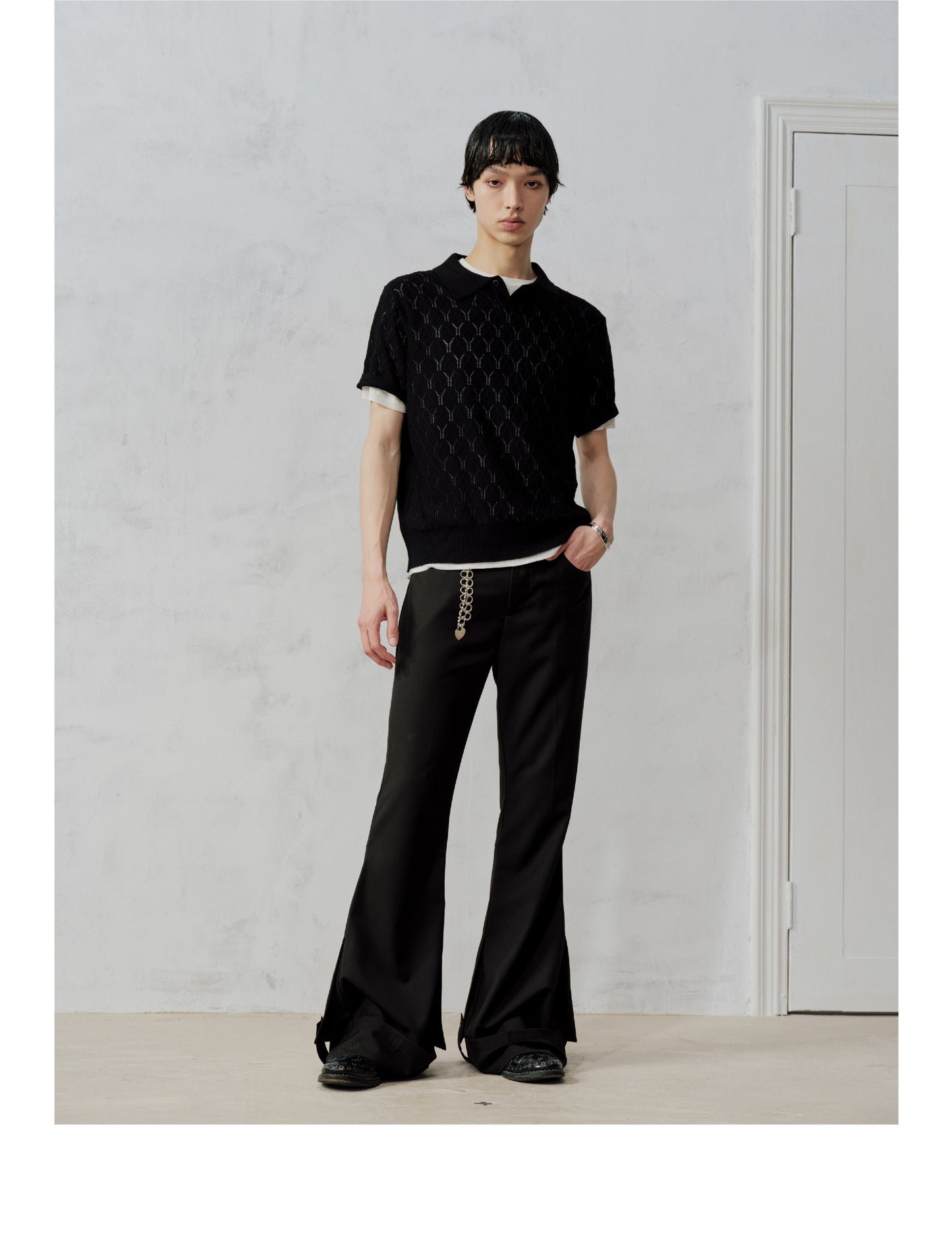 Slim-Fit 3D-Patterned Polo Shirt