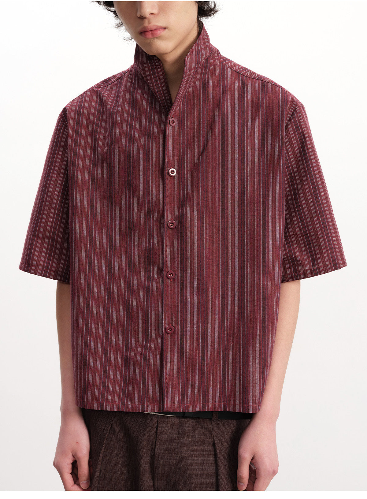 One Collar Striped Shirt