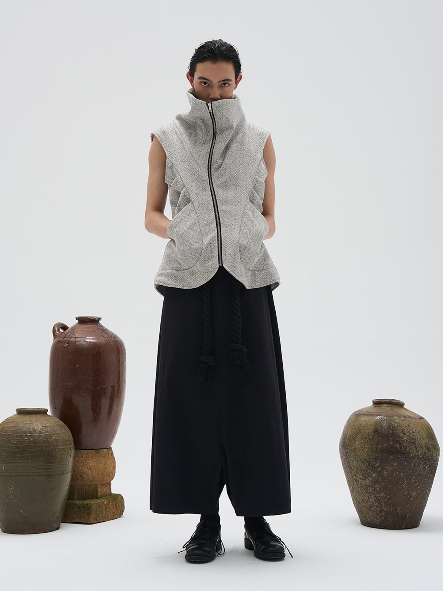 Diagonal Turtleneck Vest