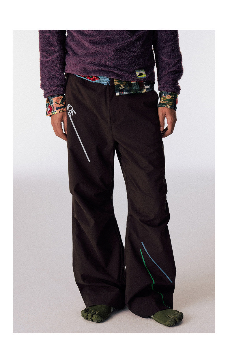 Hand-beaded waistband waterproof casual pants