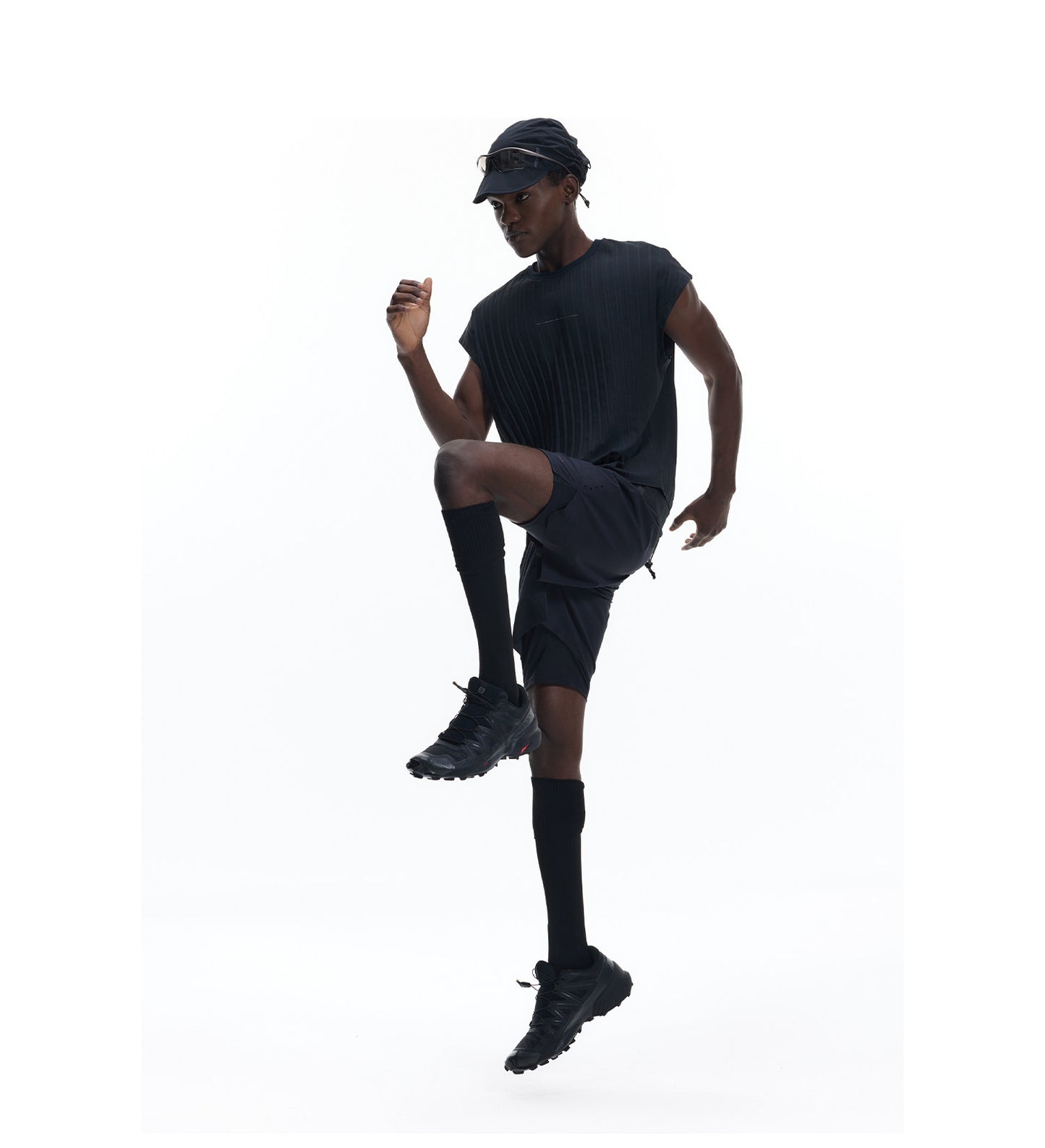 Drop-Shoulder Pleated T-Shirt