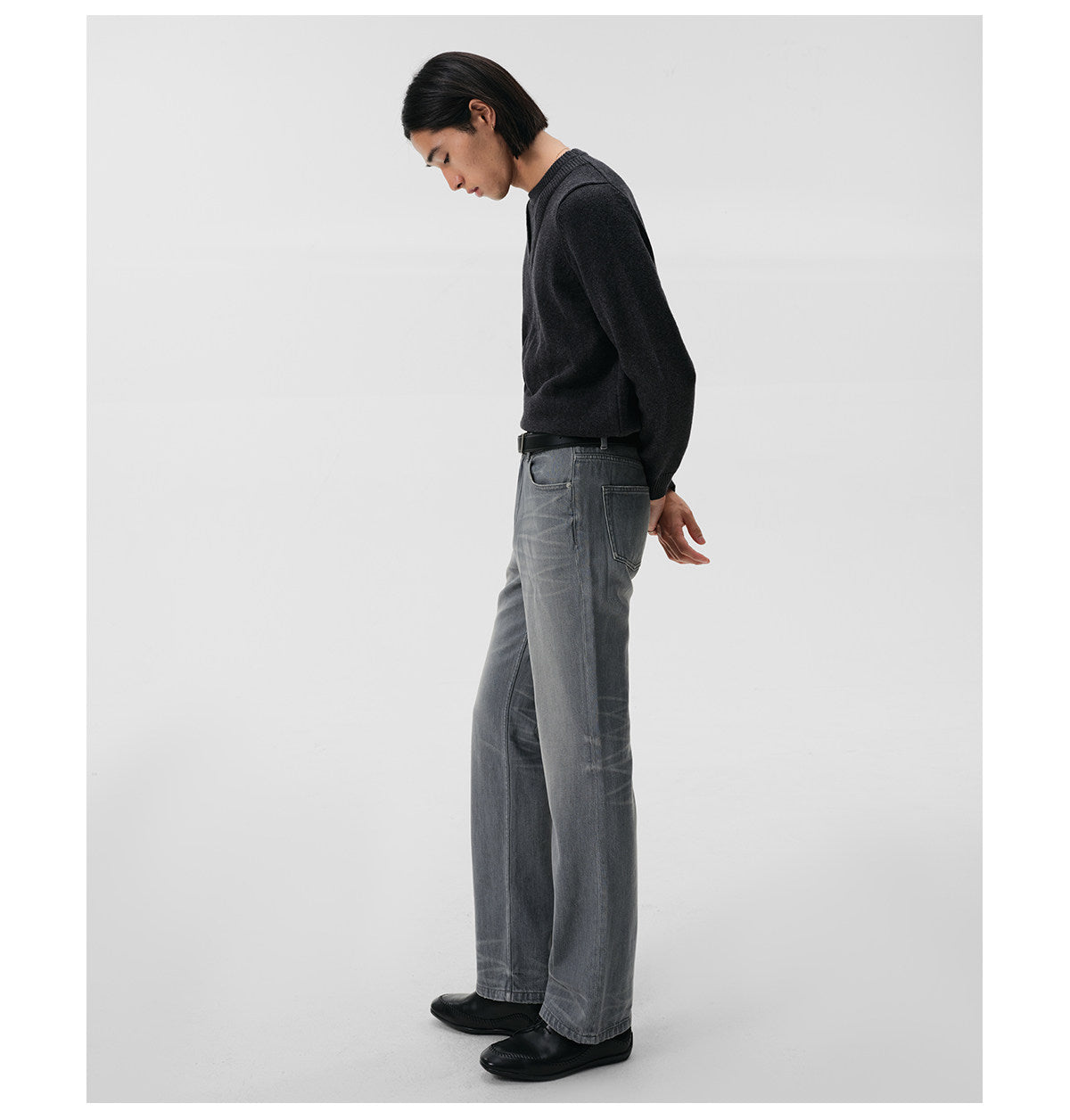 Classic Denim Pants with Cold-Wash Finish