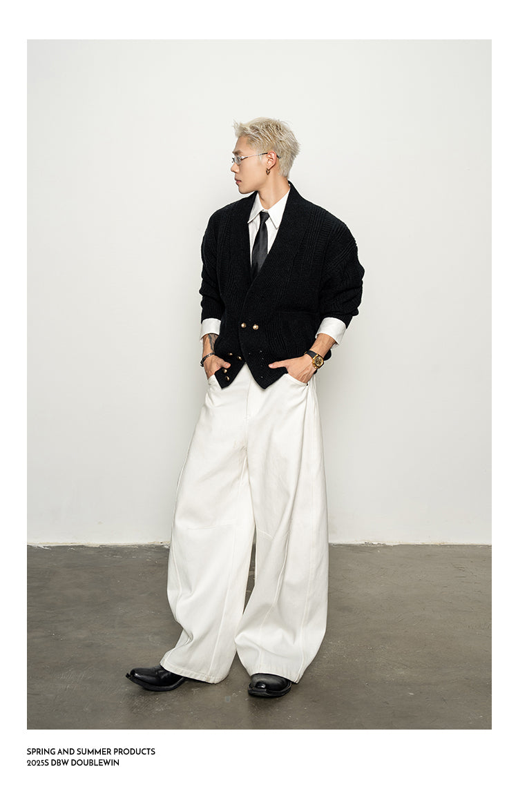 Loose Double-Breasted Cardigan