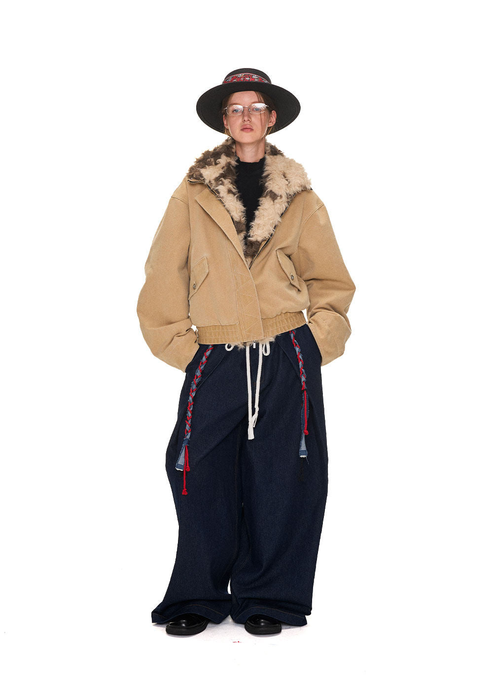 Faux Lambswool Collar Jacket