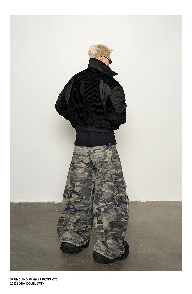 Corduroy &amp; Satin Flight Jacket