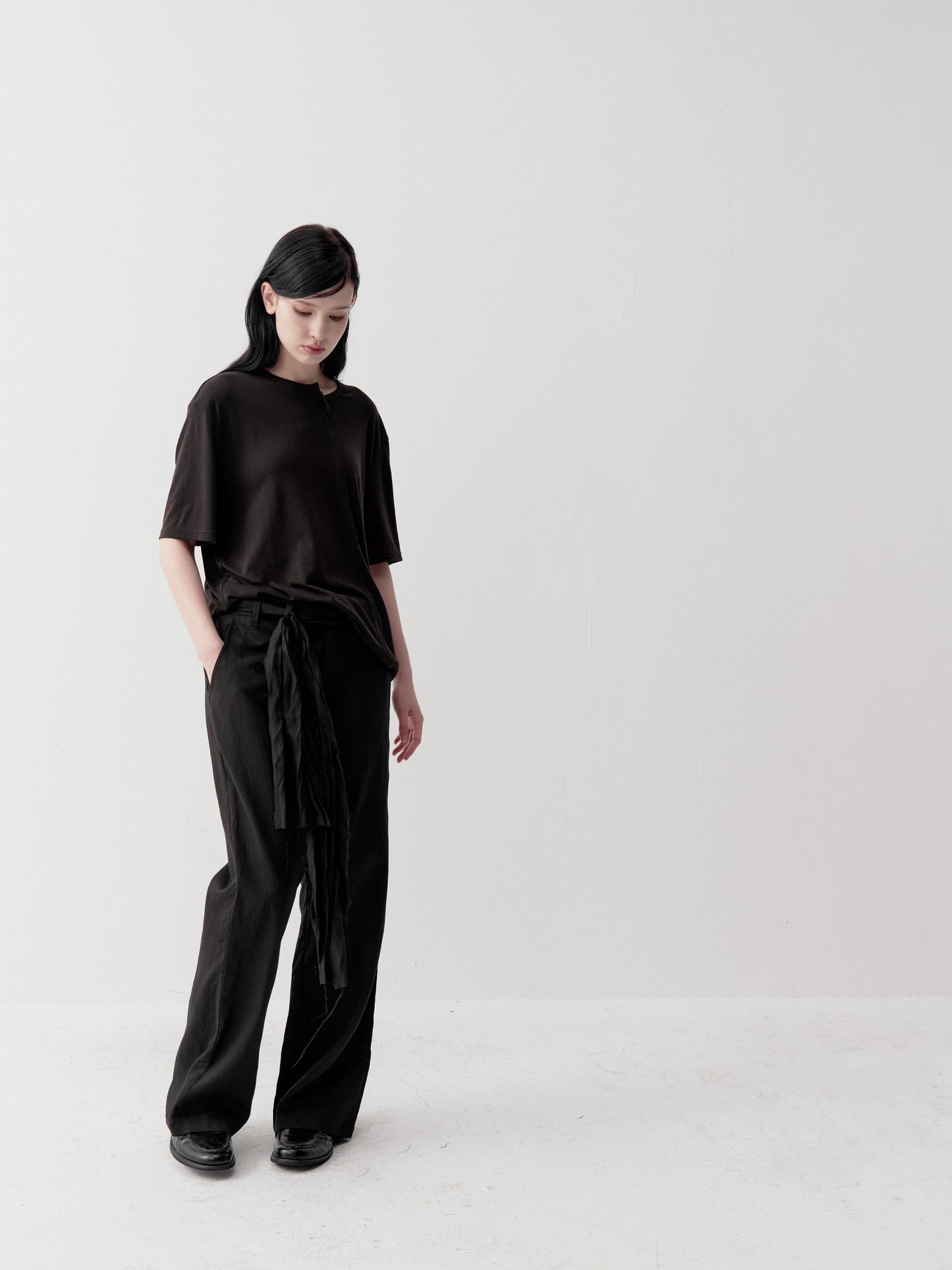 Casual Pants with an Asymmetrical Waistband