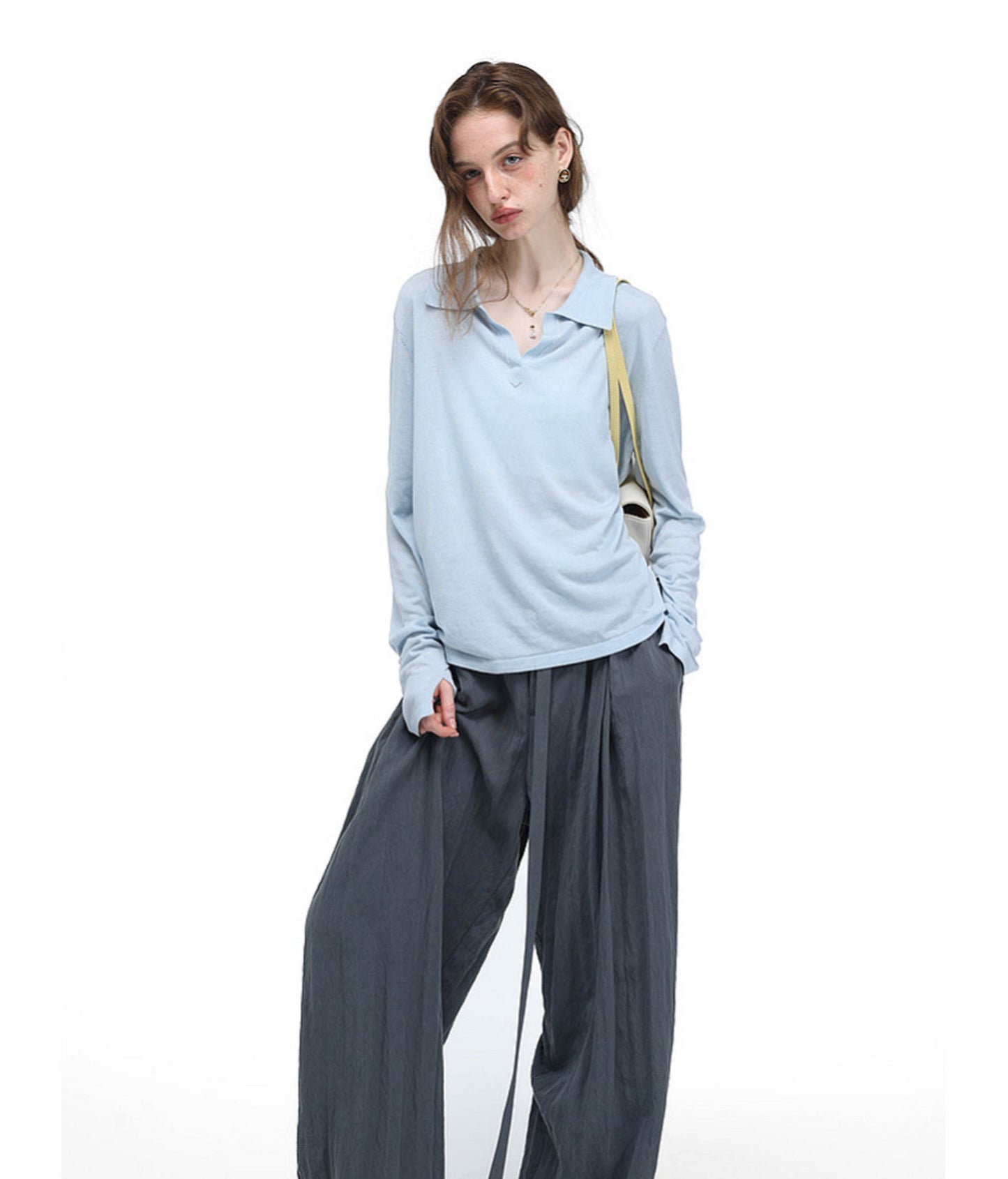 Linen-Blend Knit Polo Shirt