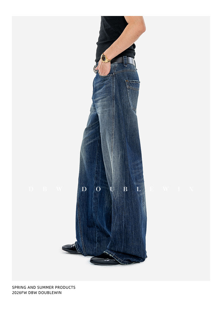 Wide-Leg Denim Pants