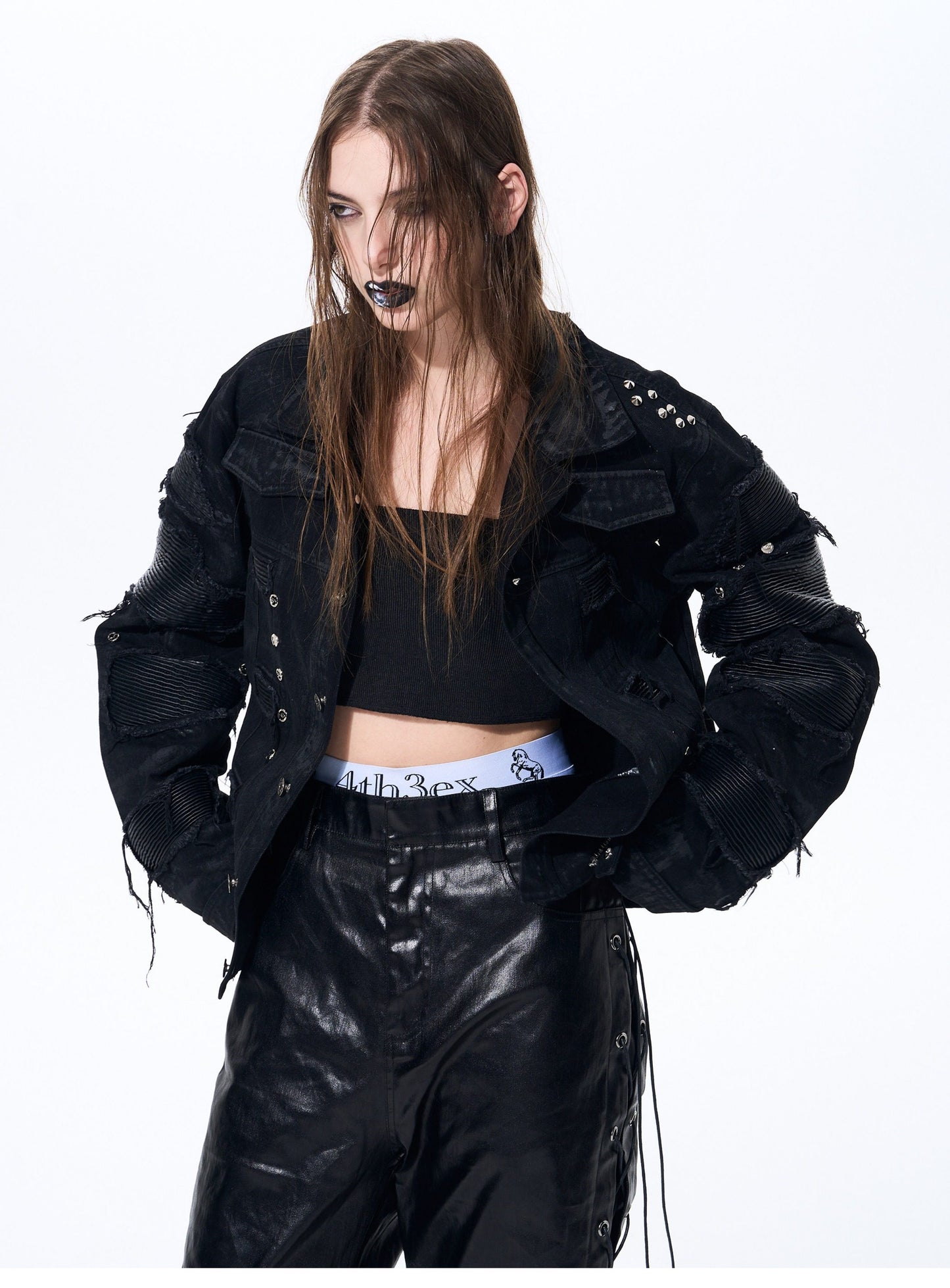 Distressed Wax Denim Jacket