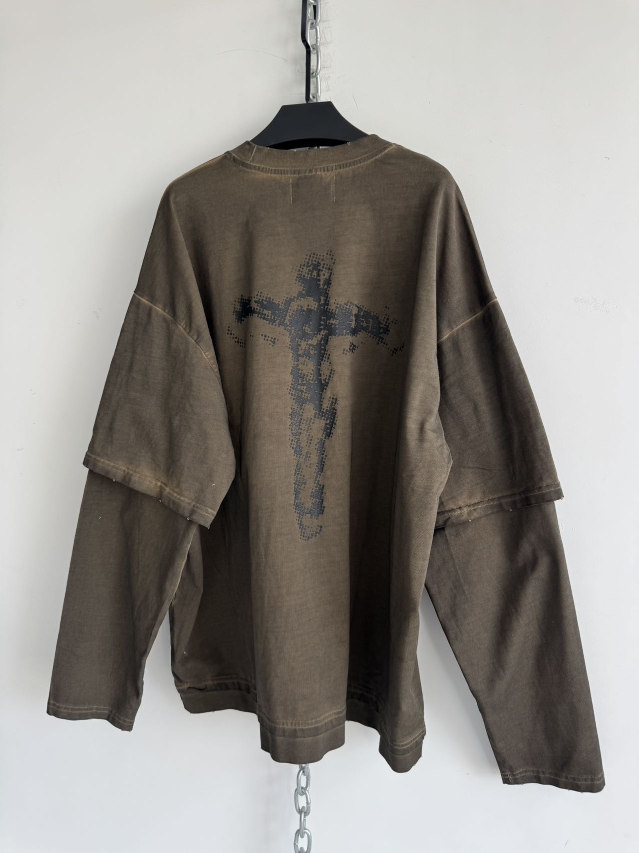 Faux two-piece loose T-shirt