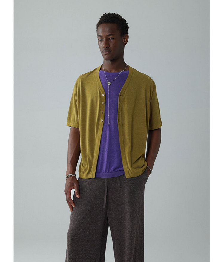 Half-front knit shirt