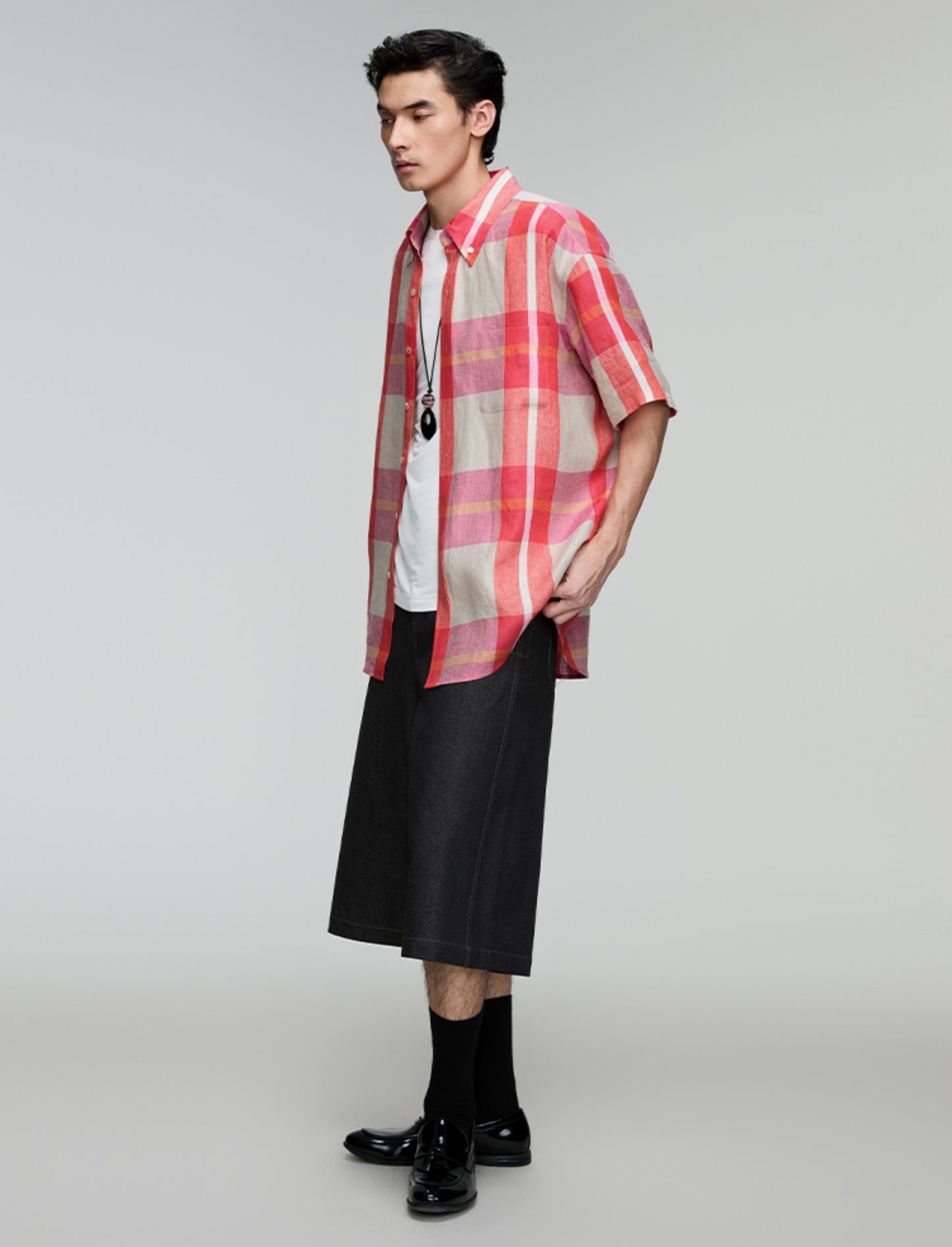 A-line loose denim shorts