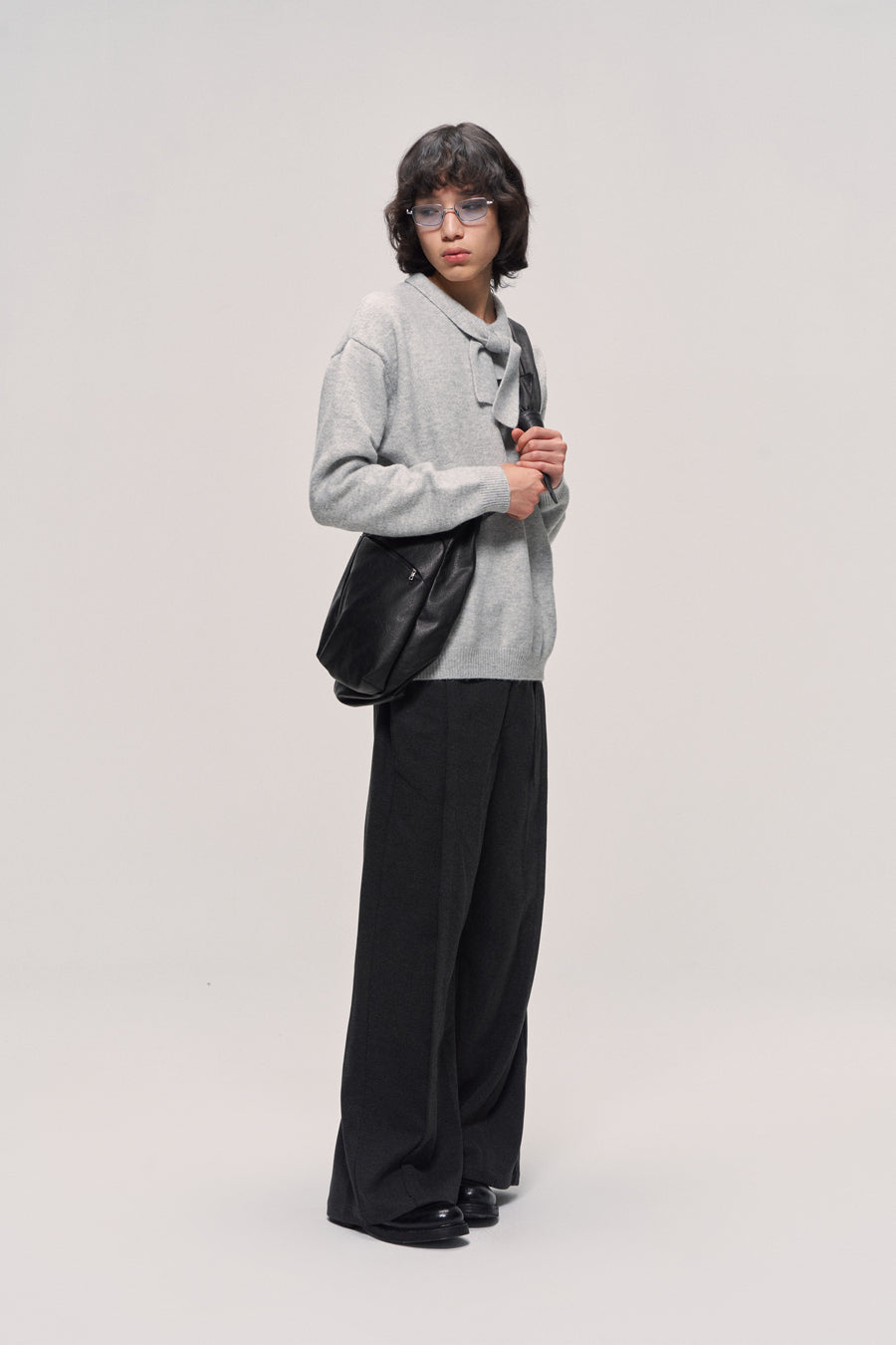 Bow Tie Round Neck Pullover Sweater