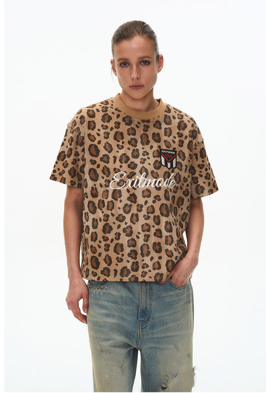 Leopard-Print Loose-Fit T-Shirt