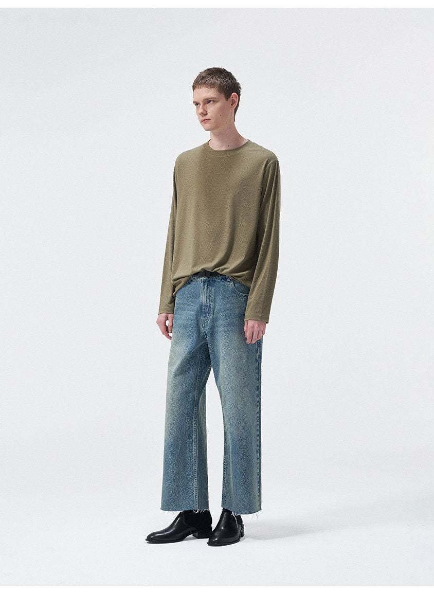 Wash Blue Straight-Leg Jeans