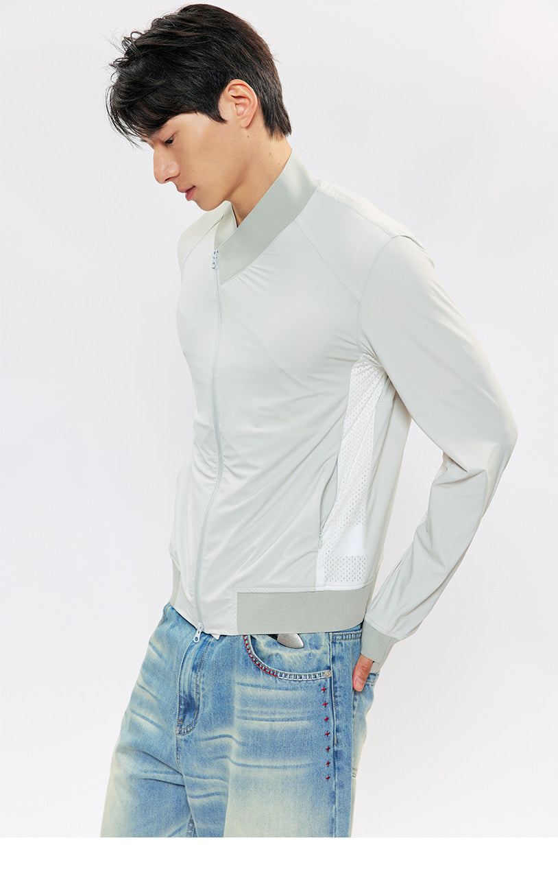 Diagonal Zipper Slim-Fit Jacket