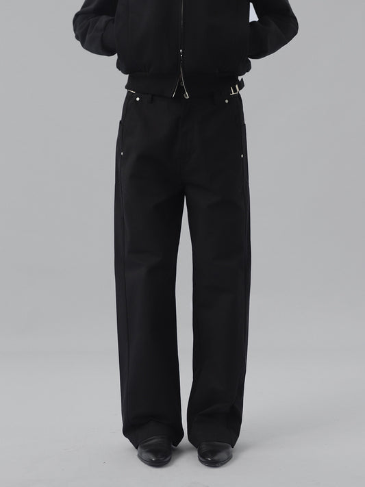 Straight-Leg Pants with Patches