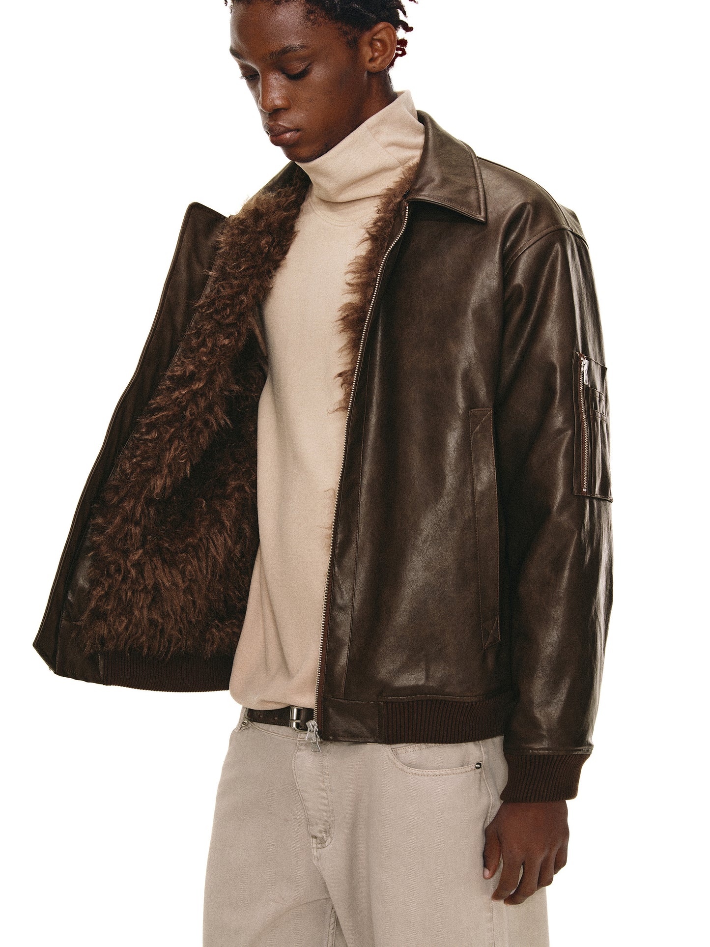 Fur Collar Bomber Jacket