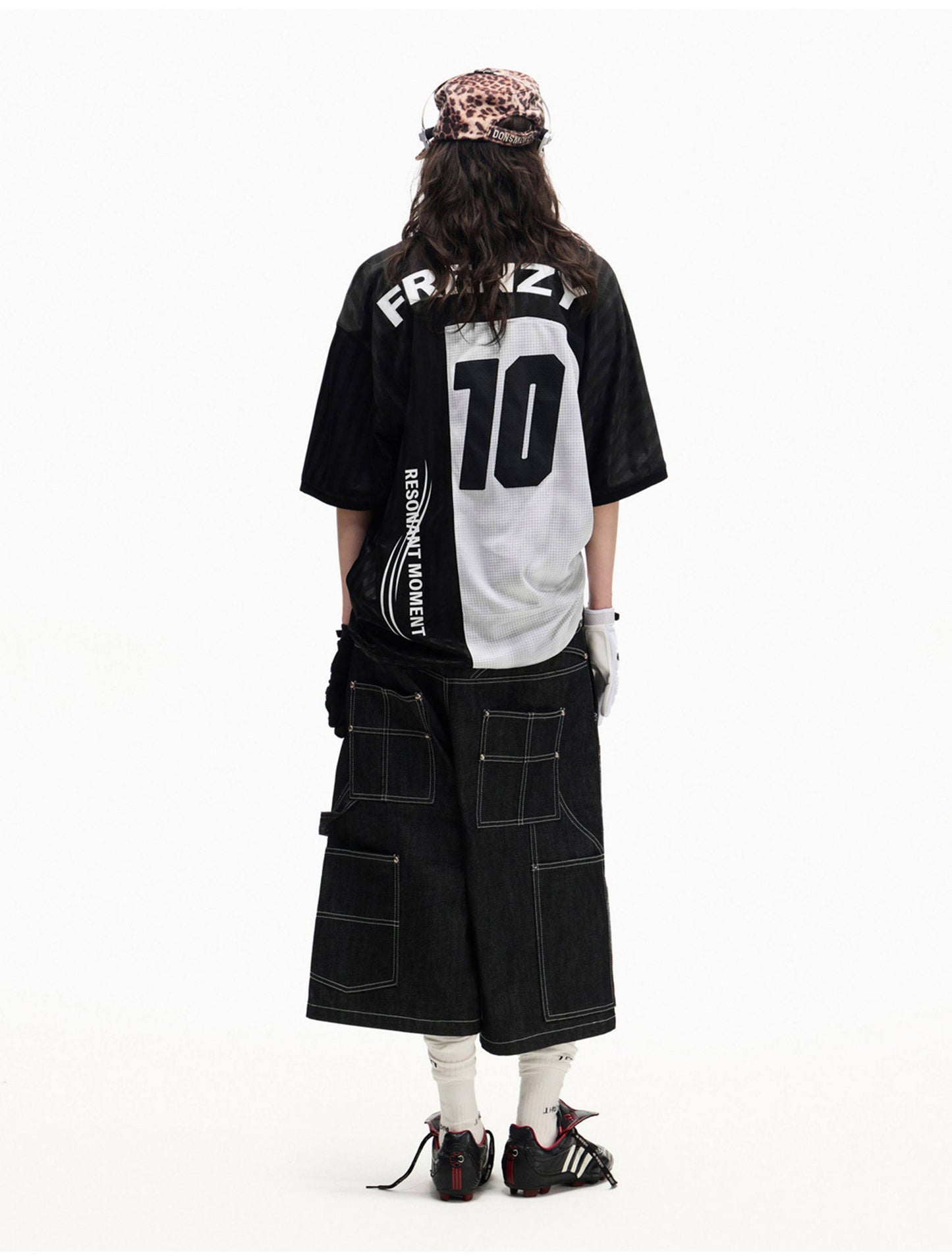Laser-Printed Denim Shorts
