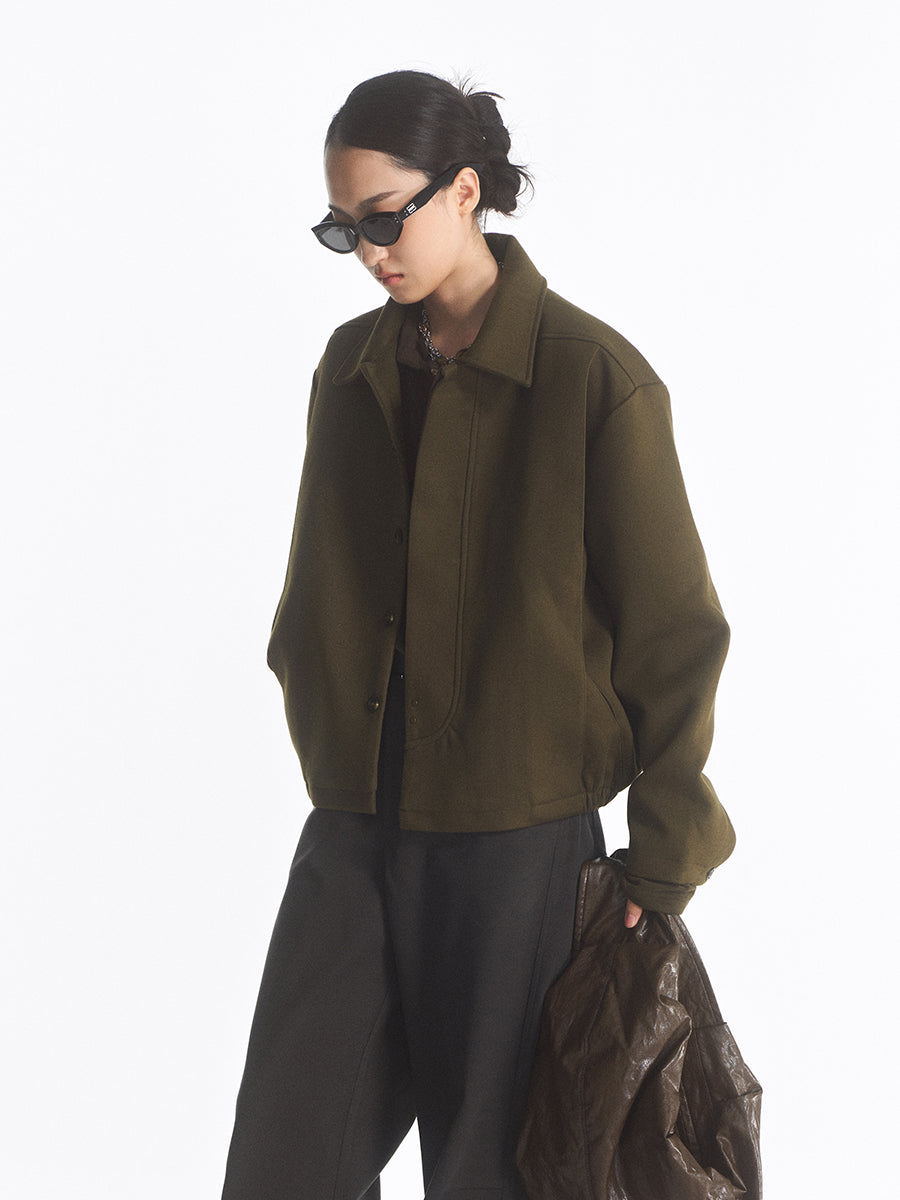 Wool loose-leaf pleated jacket