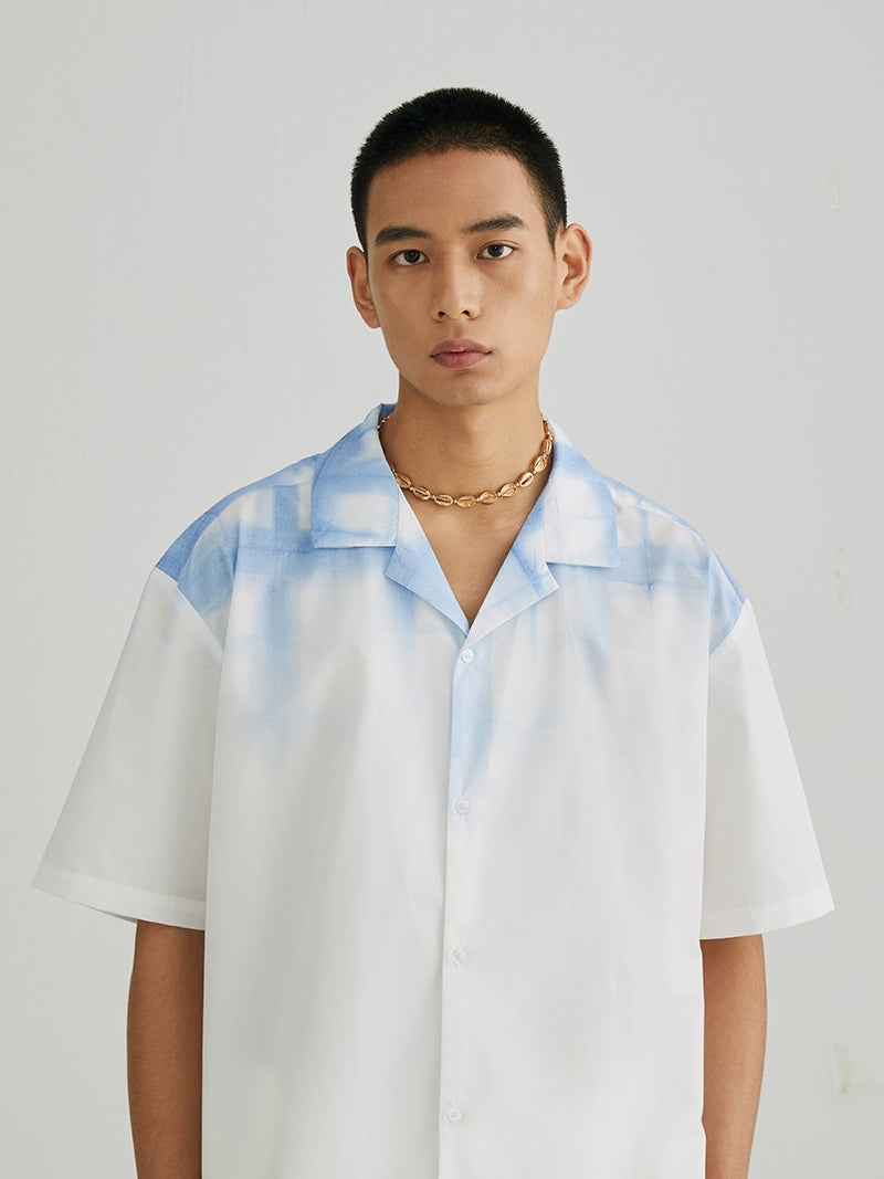 Gradient Pattern Printed Casual Shirt