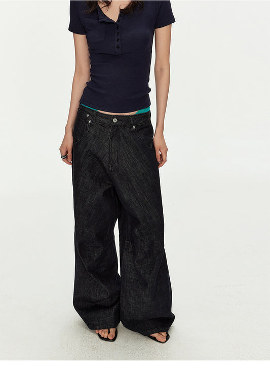 Original colored jeans with Parisian-style buttons