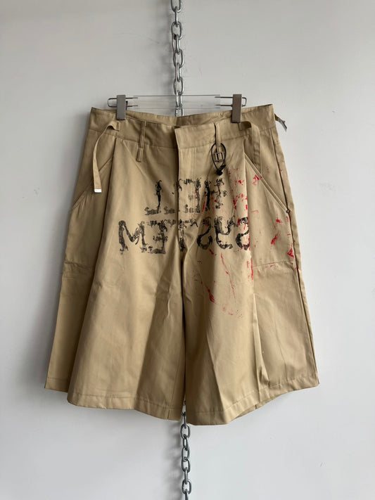 Niche wide-edge pleated shorts