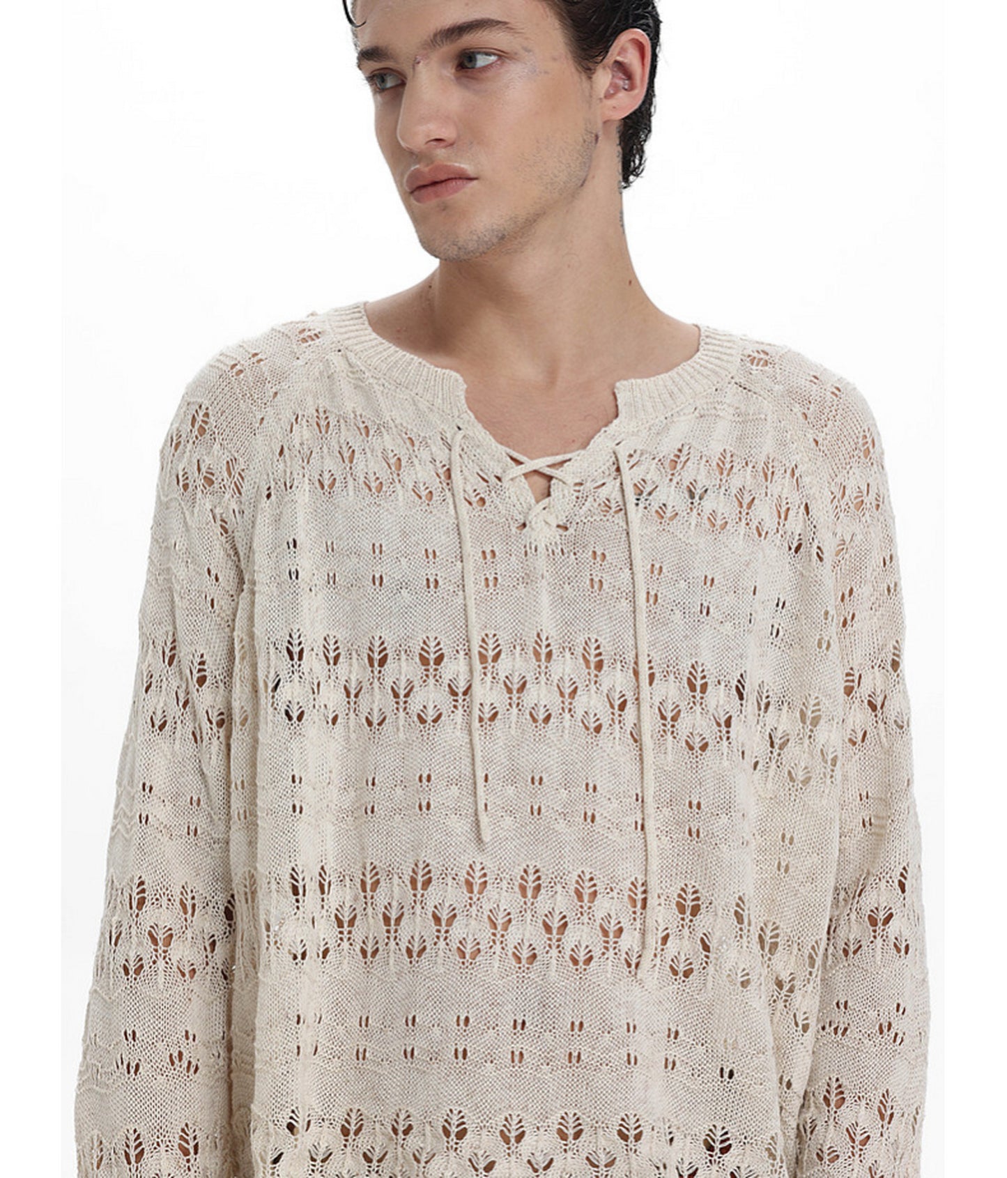 Lightweight Flyknit Tie-Up Sweater