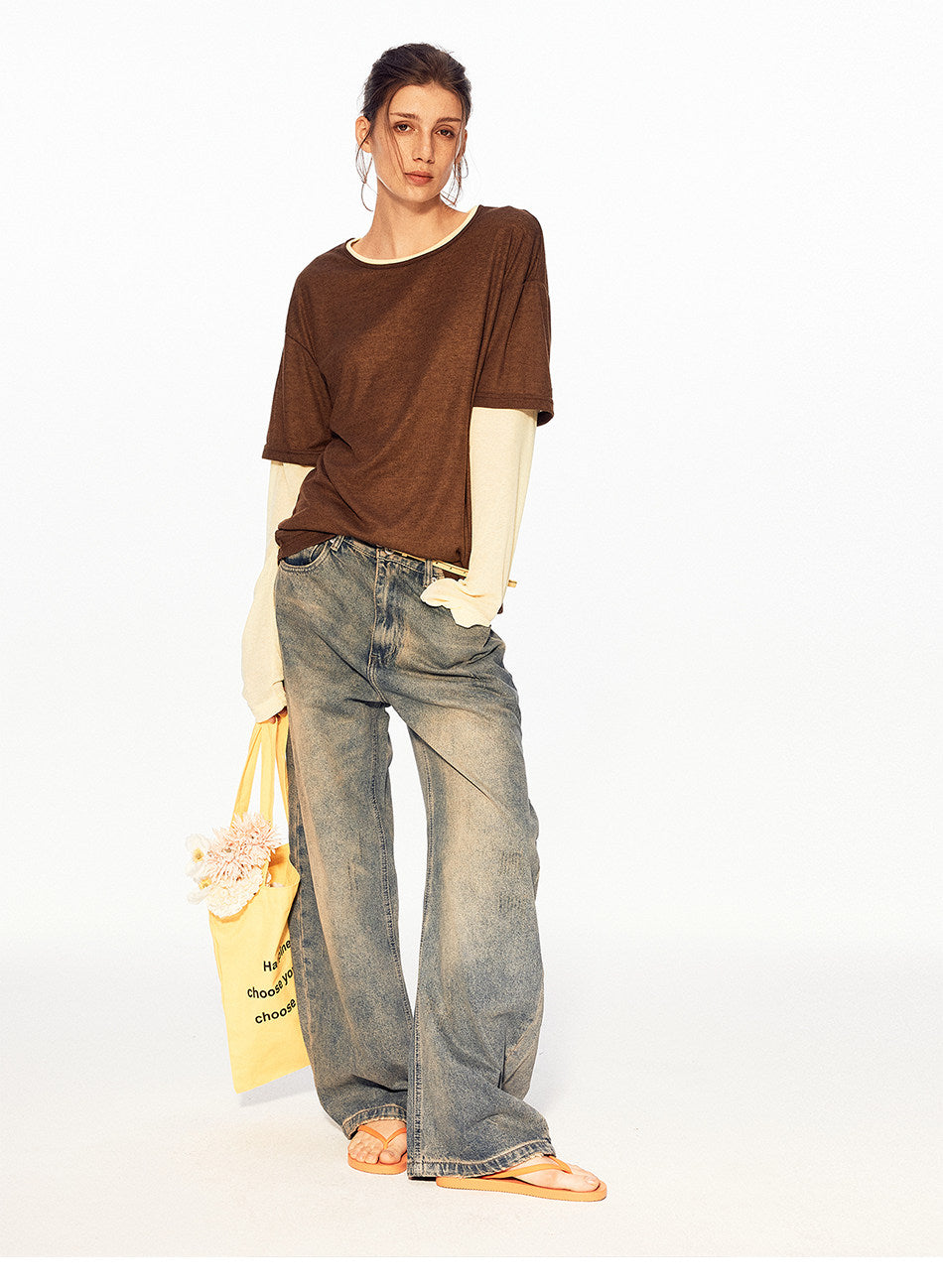 Vintage Wide-Leg Denim Pants