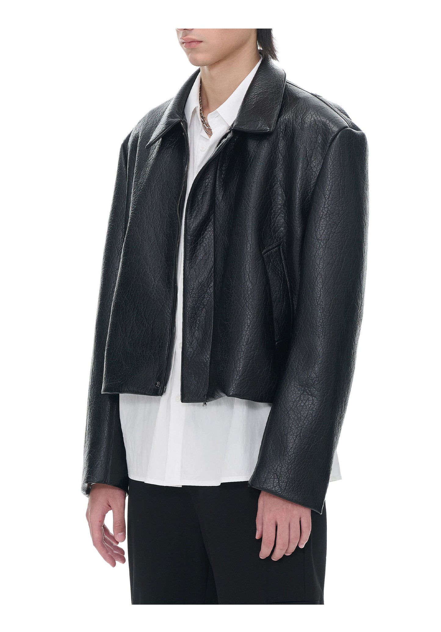 PU Short Leather Jacket