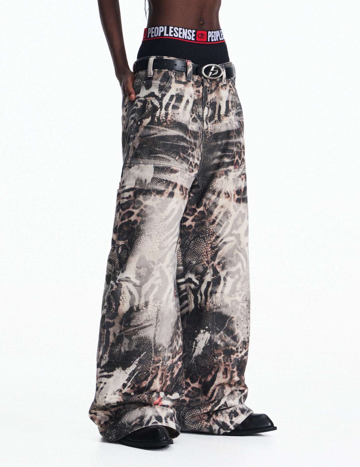 Gradient Zebra Print Jeans