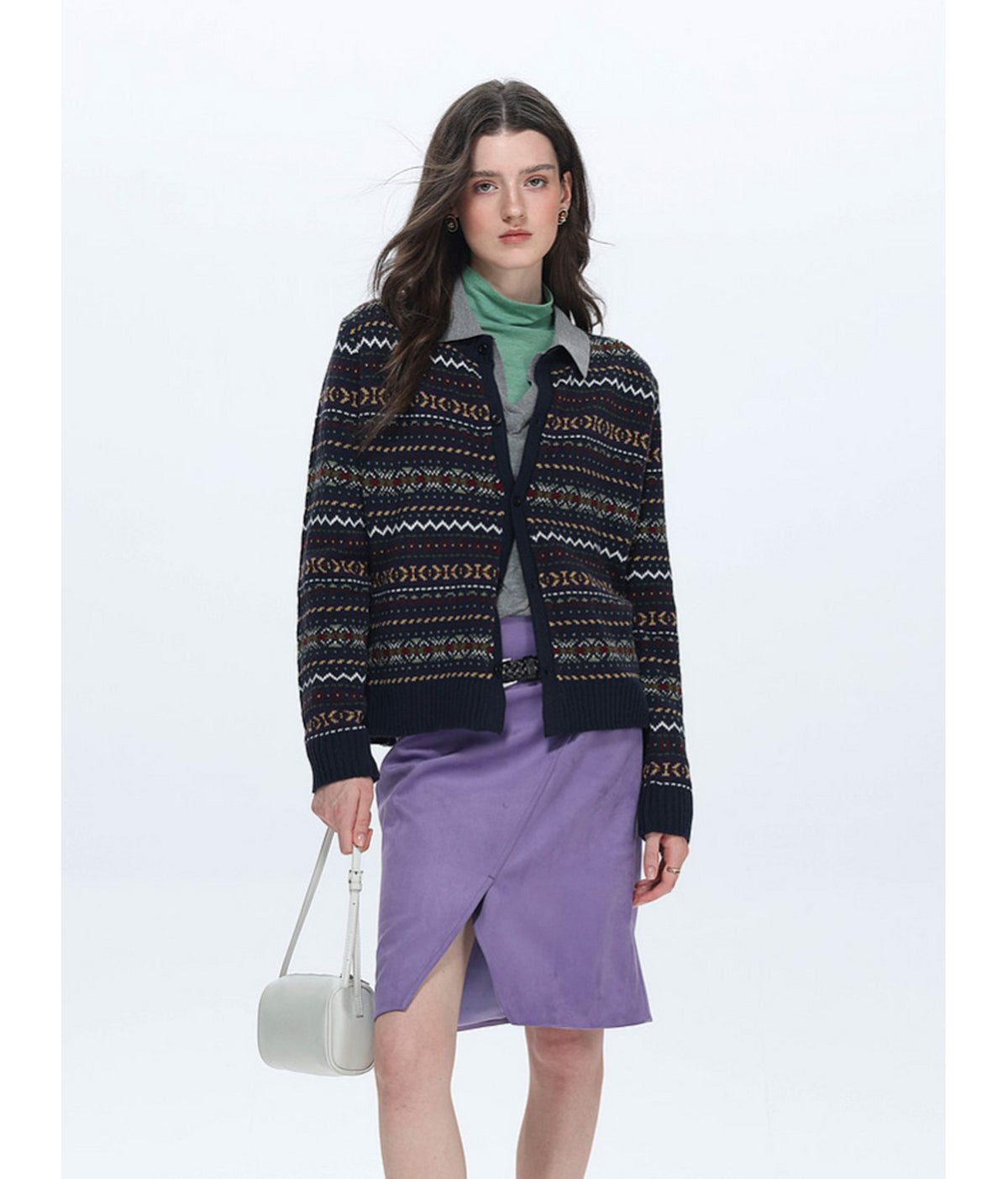 Short-Length Waist-Cinched Cardigan