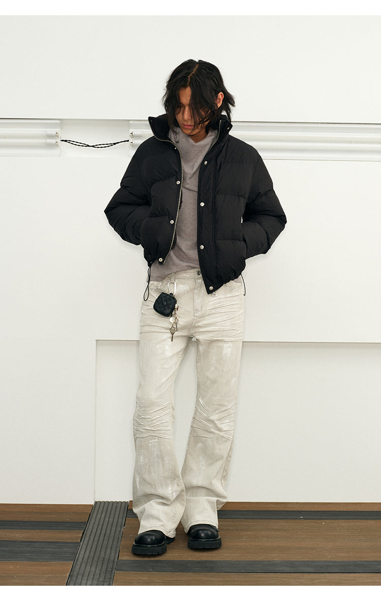 White Duck Down Stand Collar Down Jacket