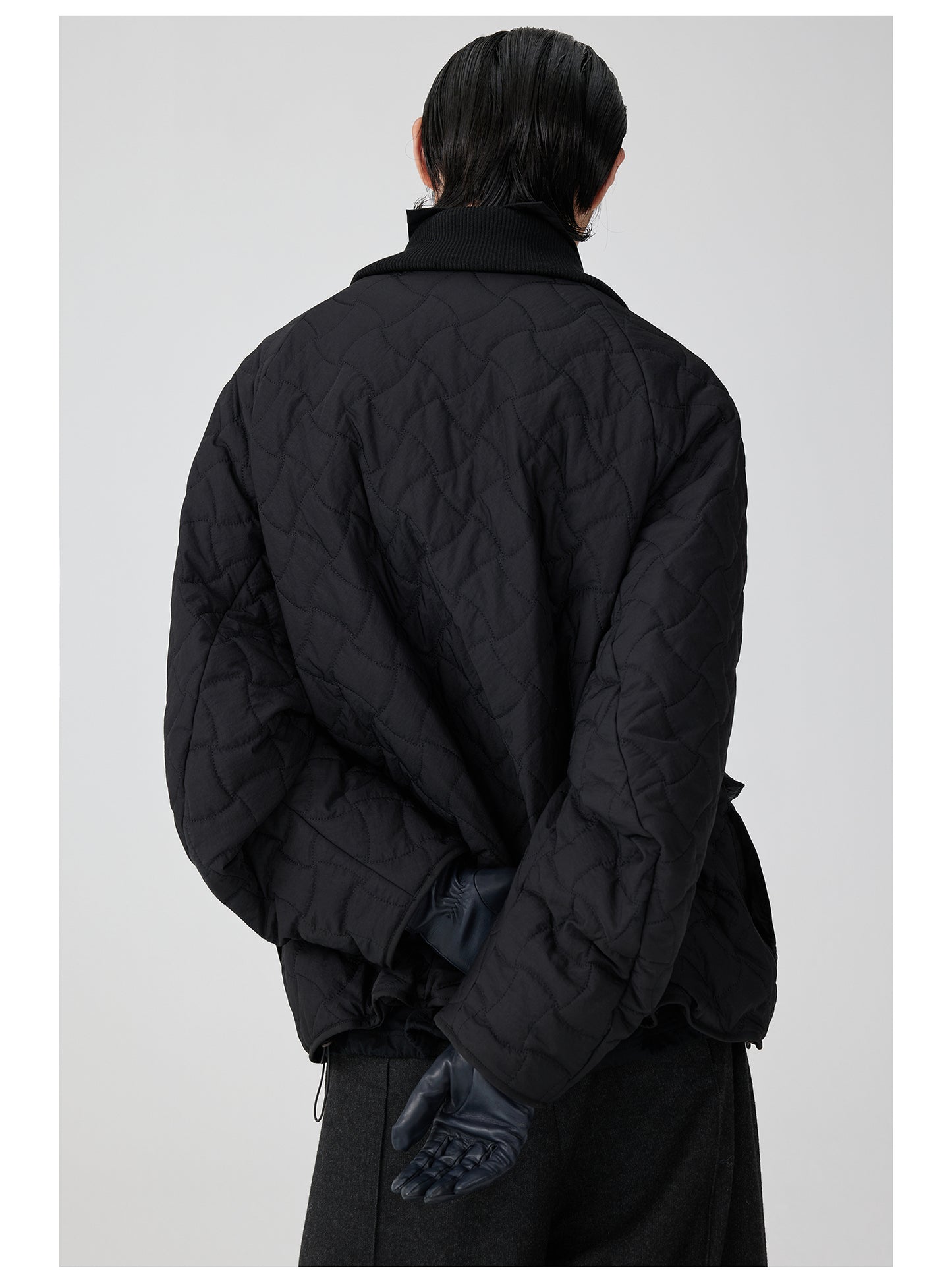 Rib Collar Quilted Jacket