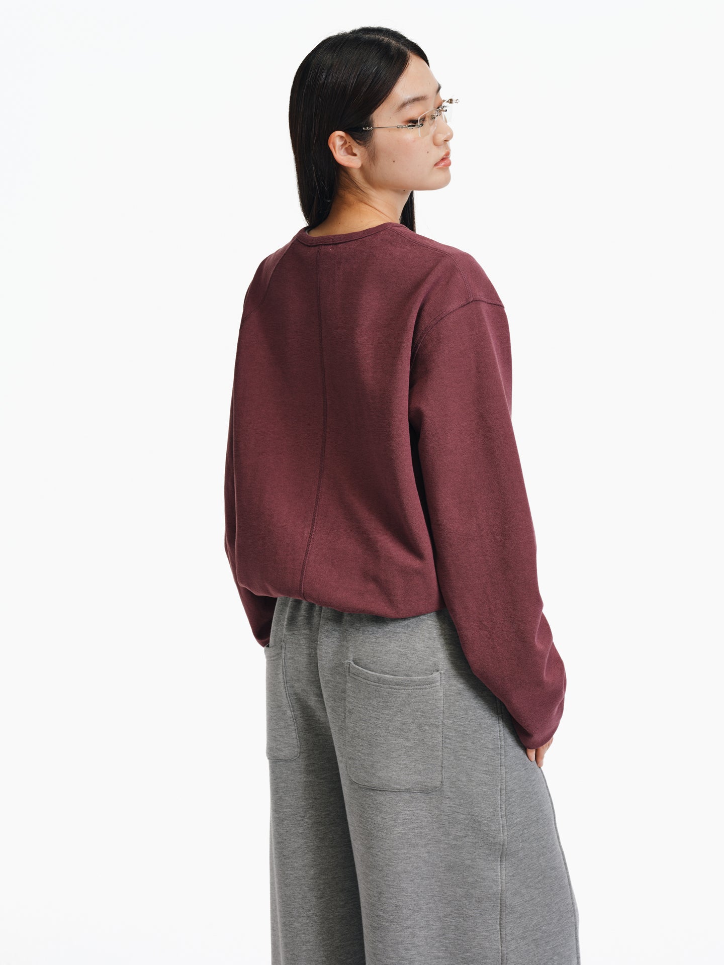 Henry Collar Diagonal Button T-Shirt