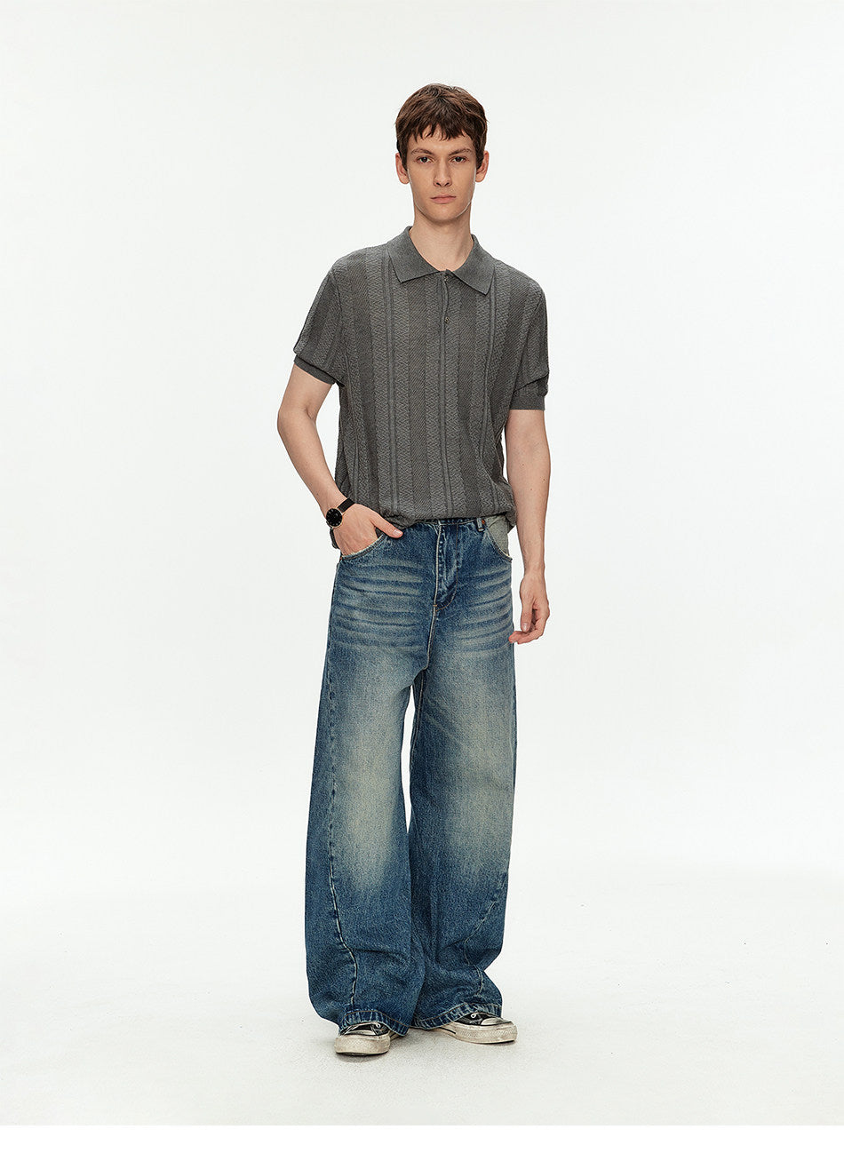 Casual Knit Polo Shirt