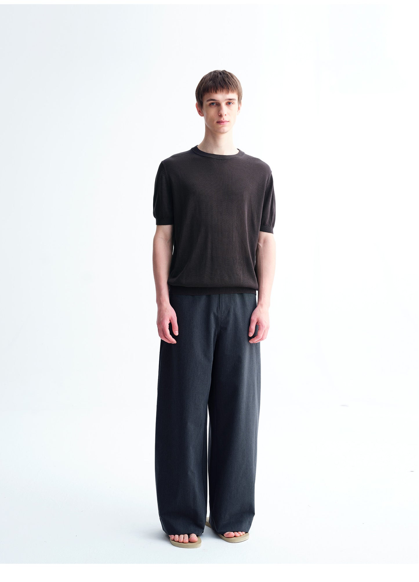 Double-Button Wide-Leg Pants