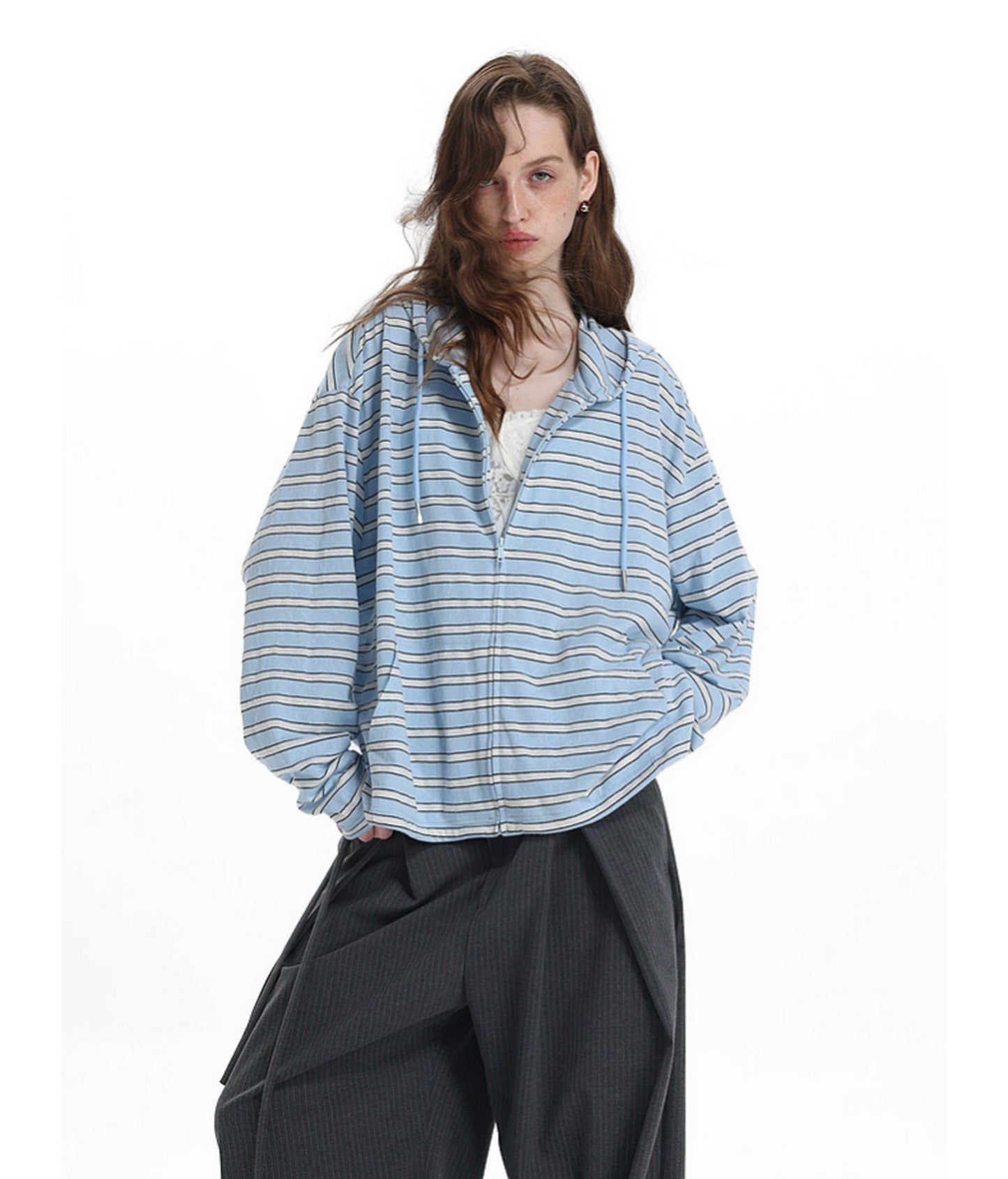 Jacket with a Drawstring Hood　